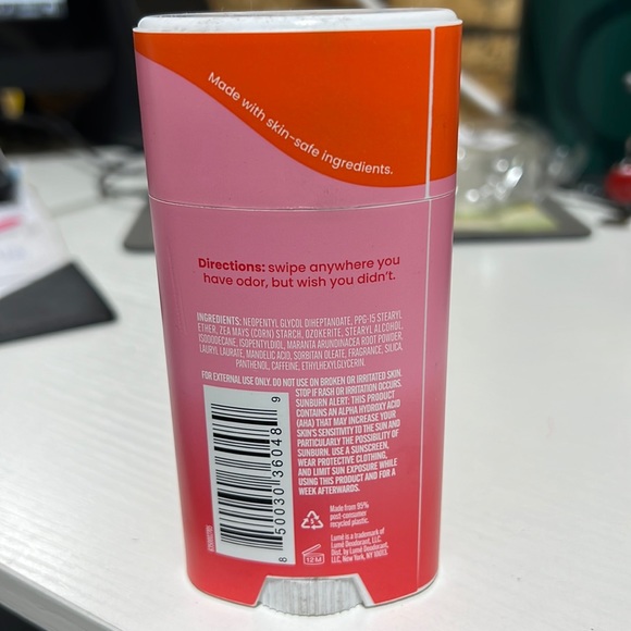 NEW Lume Smooth Solid Deodorant For WHOLE BODY- 2.6oz -SCENT: PEONY ROSE - Picture 2 of 3